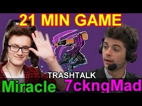 Miracle Antimage vs 7ckngMad [OG Coach]- Dota 2: 21Min End Game @ Trashtalk & Ragequit