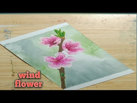 easy to paint watercolor wind flower painting tutorial | Afshan Art studio |