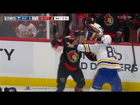 Alex Tuch vs Brady Tkachuk Oct 24, 2023