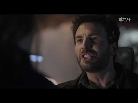 Ghosted 2023 official trailer still with Ana de Armas and Chris Evans mid-chase