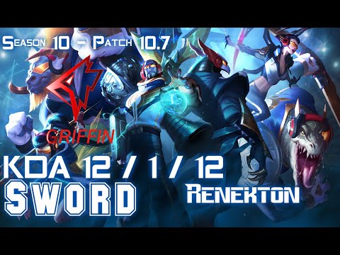 GRF Sword RENEKTON vs AKALI Top - Patch 10.7 KR Ranked