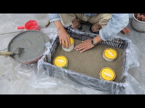 Fun And Ideas With Cement at Home - Plant Pot Combined Fish Tanks From Brick Broken And Cement