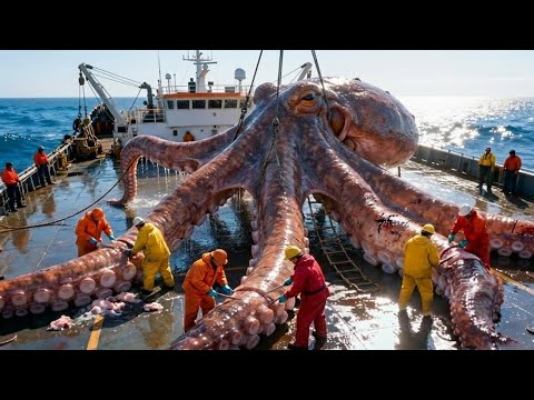Hunting giant octopuses at sea – A fierce battle and a spectacular capture on a boat!