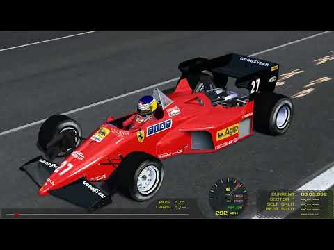 F1 1984 Ferrari 126 C4 on a lap on the Monza circuit (rFactor) 1:29:572