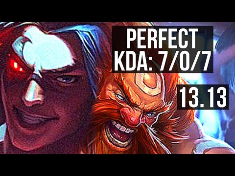 KAYN vs GRAGAS (JNG) | 7/0/7, 2.2M mastery, 1200+ games, Godlike | EUW Grandmaster | 13.13