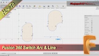 Fusion 360 Switch Line Into Arc Tutorial