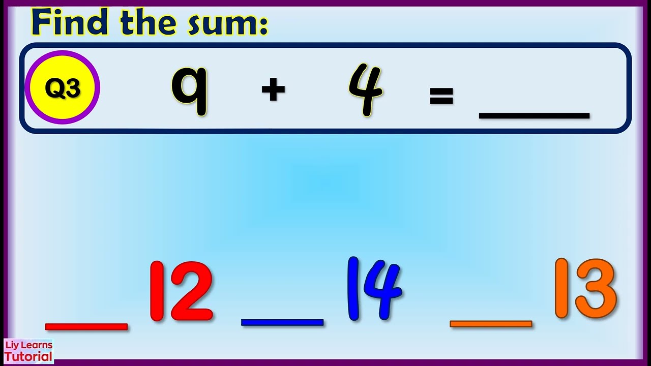 Can you Get a Perfect Score?  ||  Addition Within 20  ||  Liy Learns Tutorial