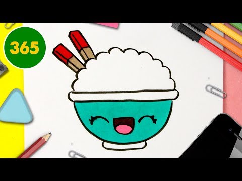 COMMENT DESSINER RIZ KAWAII – Dessins kawaii facile - dessiner de la nourriture kawaii