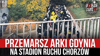 Przemarsz Arki Gdynia na stadion Ruchu Chorzów (16.10.2022 r.)