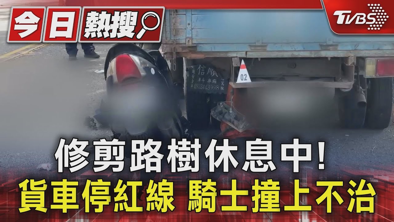 修剪路樹休息中!貨車停紅線 騎士撞上不治