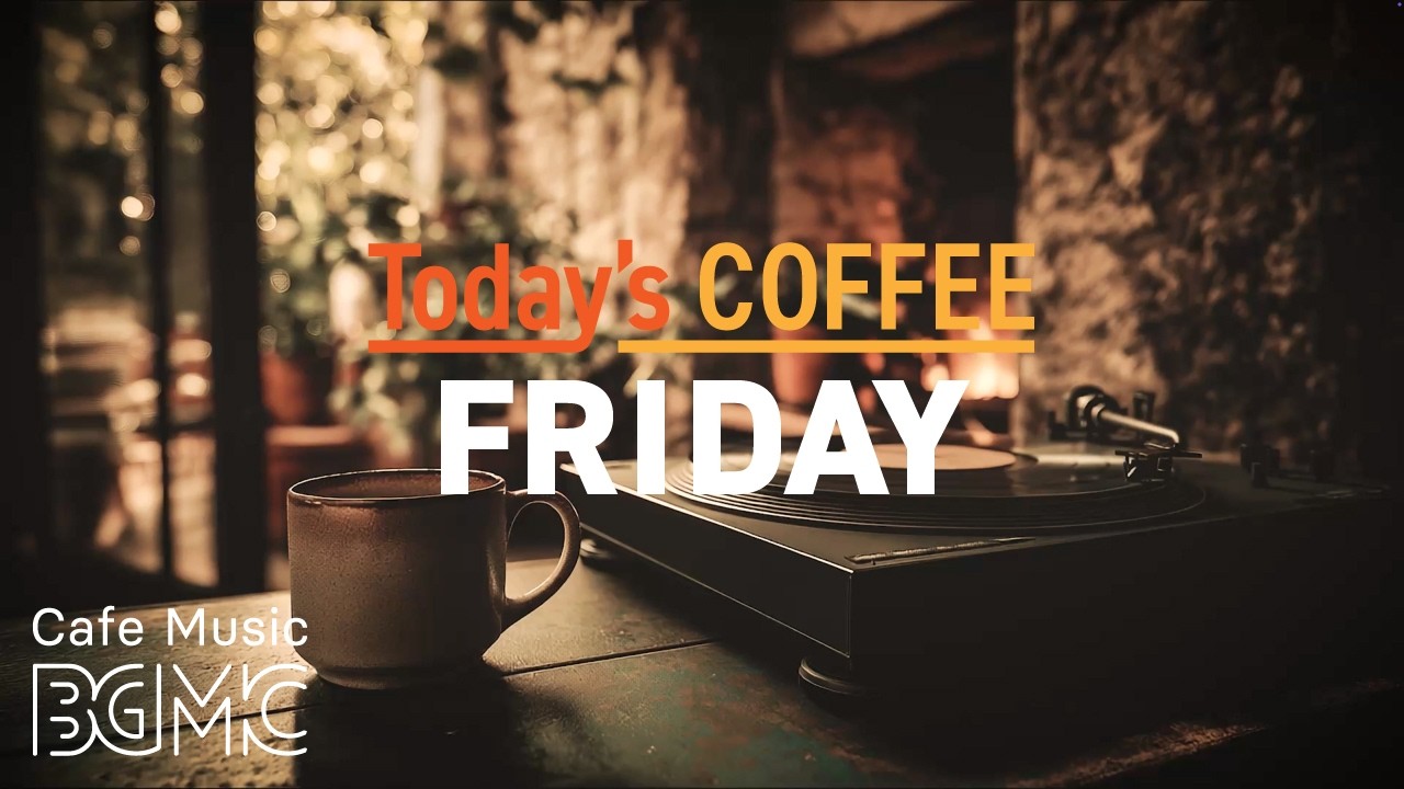 Jazz Relaxing Music ☕ Stone Vinyl Fire Cafe Jazz - Smooth Piano & Warm Bossa Nova for Friday Flow