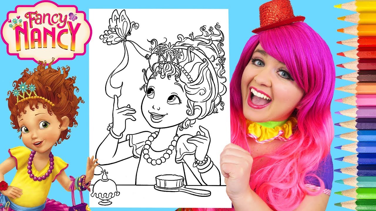 Coloring Fancy Nancy Clancy Disney Coloring Page Prismacolor Pencils | KiMMi THE CLOWN