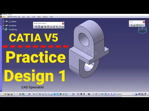 CATIA Training Course Exercises For Beginners - 1 | CATIA V5 Part Design Exercises | #catia #cad