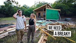 This Tiny House Build is KILLING US! 🥵 Building Windows, Walls, Sheathing & MORE!