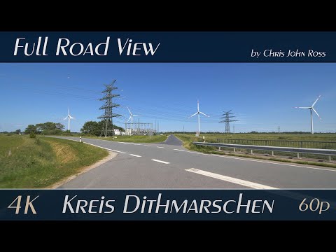 Kreis Dithmarschen, Germany: Warwerort - Friedrichsgabekoog - Wöhrden - Norderwöhrden - 4K