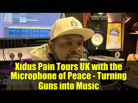 Xidus Pain Tours UK with the Microphone of Peace - Turning Guns into Music