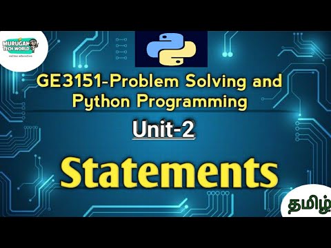 Statements In Problem Solving And Python Programming Tamilge3151pythonpsppau Reg 2021