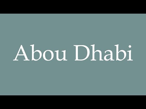 How to Pronounce ''Abou Dhabi'' Correctly in French