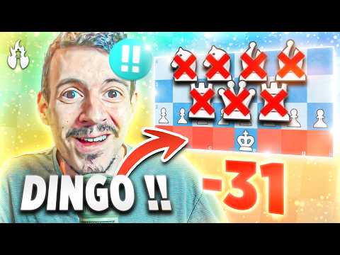 Il gagne la partie en sacrifiant TOUTES ses pièces (No fake)