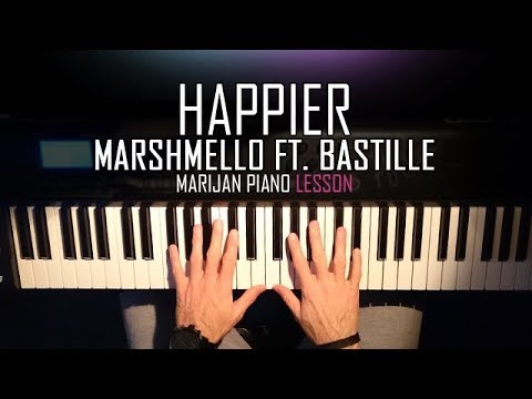 How To Play: Marshmello ft. Bastille - HAPPIER | Piano Tutorial Lesson + Sheets
