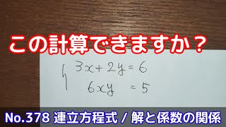 この計算できますか？(No.378 連立方程式 / 解と係数の関係)
