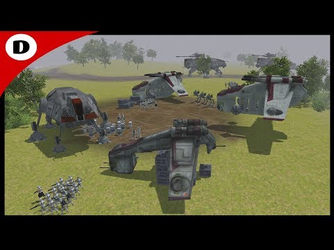 CLONE GUNSHIP LANDING ~ Invasion of Ravaan - Men of War Star Wars Mod