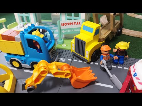 Toy Cars For Kids, Excavator,Truck,  Road Roller,  Construction Vehicles Toys for Children, Lego Video