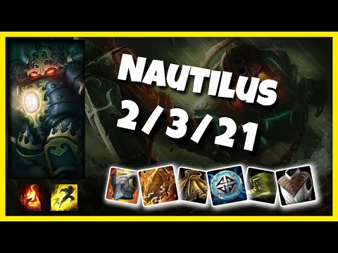 KOREAN Challenger Nautilus SUPPORT (2/3/21) vs LEONA Gameplay Replay - Patch 10.20