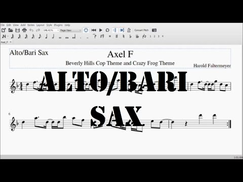Axel F (Beverly Hills + Crazy Frog Theme) Alto/Bari Sax Sheet Music