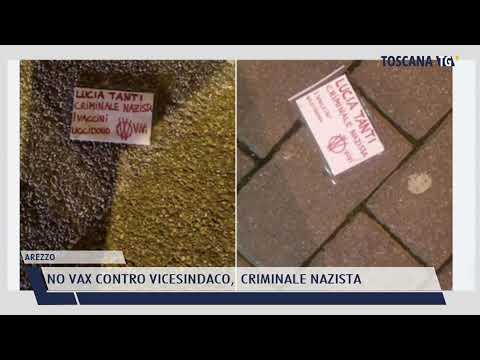 2022-01-08 AREZZO - NO VAX CONTRO VICESINDACO,  CRIMINALE NAZISTA