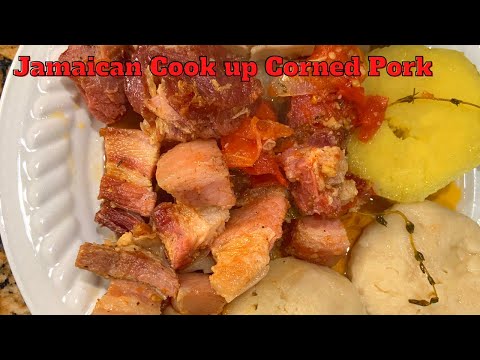 Jamaican Cook up Corned Pork | CookingwithNichole