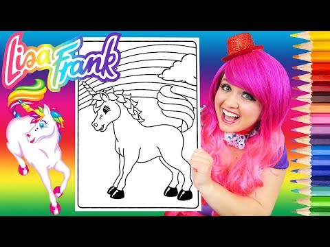 Coloring Lisa Frank Unicorn Rainbow Coloring Book Page Prismacolor Colored Pencil | KiMMi THE CLOWN