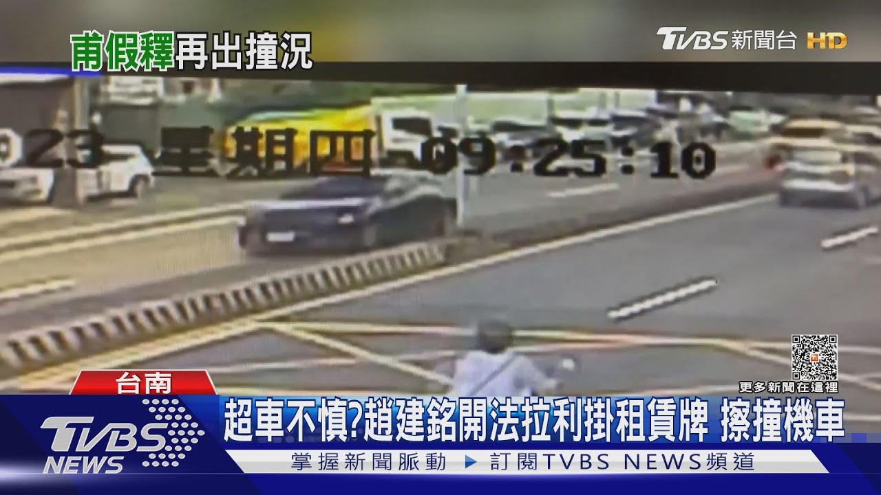 趙建銘開「法拉利」擦撞機車　意外揭露掛租賃牌 