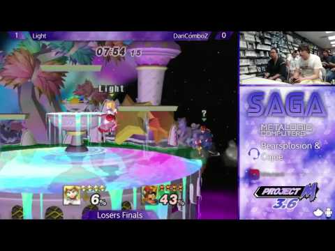 SAGA - Light(Peach) vs. DanComboZ(Falcon) - Losers Finals - Project M