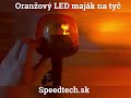 LED maják oranžový 12/24V - 10x 1,8W LED / ECE R10/R65 s uchytením na tyč (144x210mm) - Video Youtube