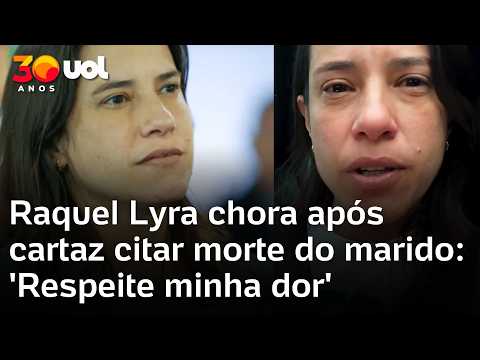 Raquel Lyra chora após cartaz citar morte do marido: ‘Respeite minha dor’