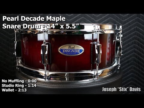 Pearl DMP1455S/C227 Decade Maple 14x5.5" Snare Drum 2016 - 2020 - Satin Black image 5