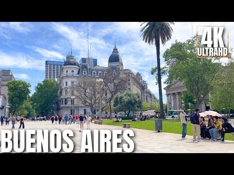 [4K] Buenos Aires City Walk | Beautiful Architecture & Historic Downtown Streets