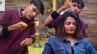 Sleep Inducing Hot Oil Head Massage ASMR | Indian Massage