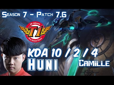 SKT T1 Huni CAMILLE vs POPPY Top - Patch 7.6 KR Ranked