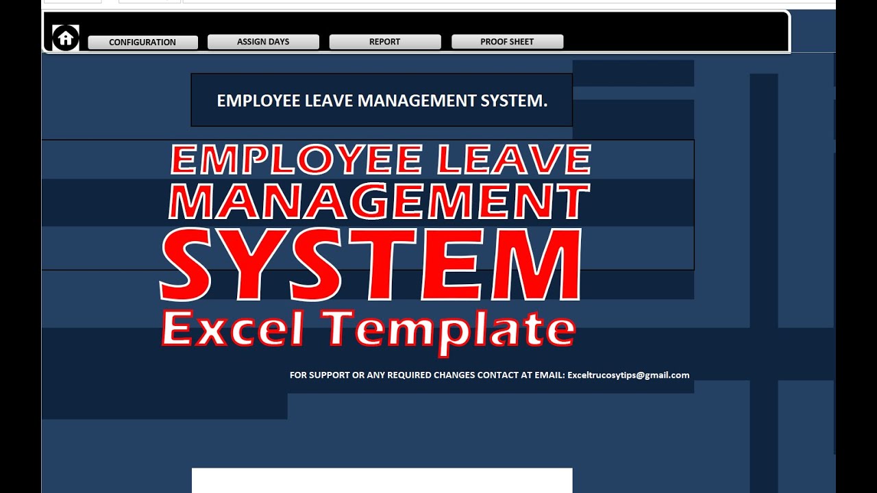 EMPLOYEE LEAVE & VACATION MANAGEMENT SYSTEM IN EXCEL | EXCEL TEMPLATE