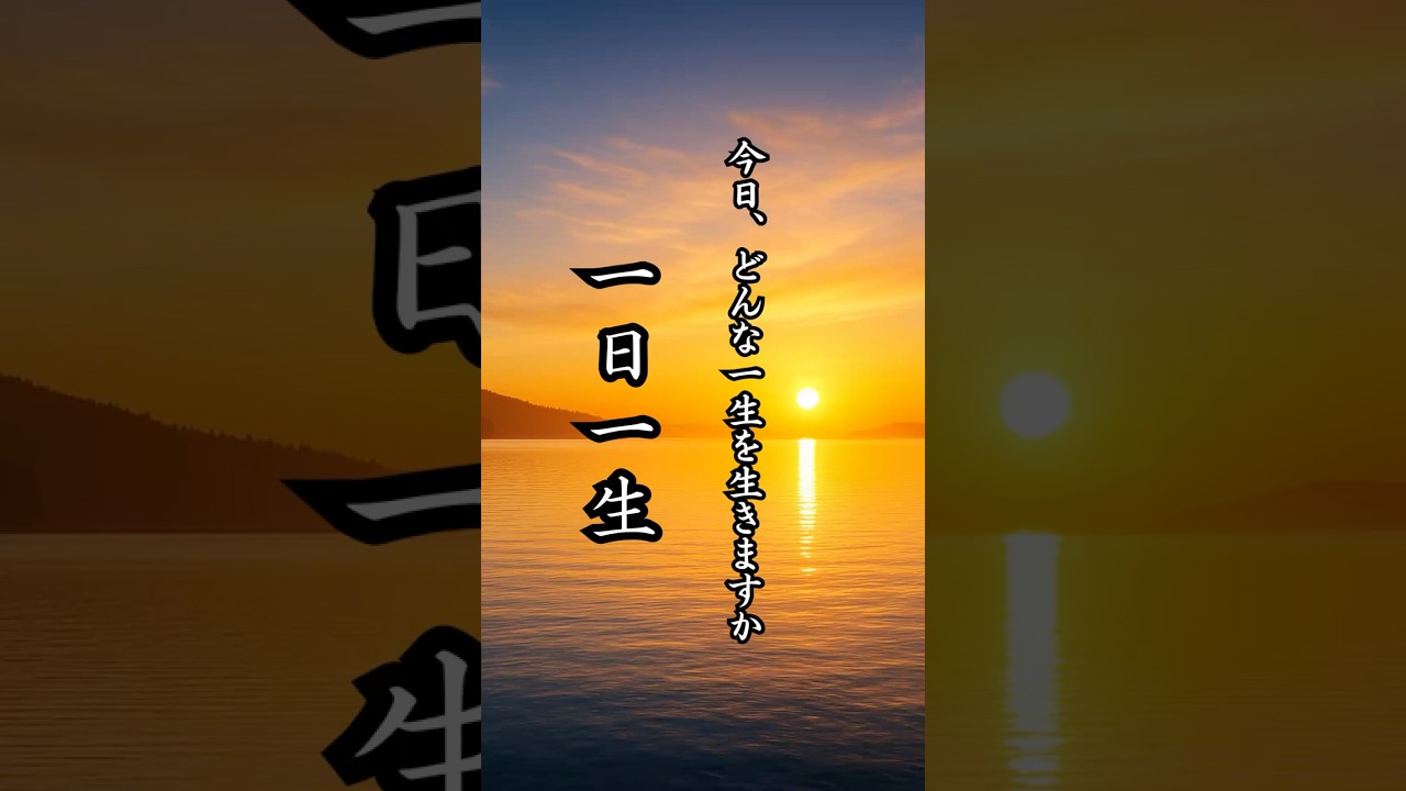 一日一生。今日という一度きりの時間を、あなたはどう生きますか。 #今日を生きる #心に響く言葉 #自分を大切に #名言 #前向きになれる言葉