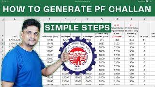 How to generate PF ECR TEXT file in excel | PF Challan