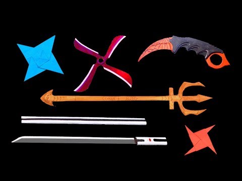 Top 06 Easy Origami Ninja Star/sword/Knife - How to make