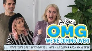 Lily Marston’s Cozy, Gray-Toned Living &amp; Dining Room Makeover | OMG We&#39;re Coming Over | Mr. Kate