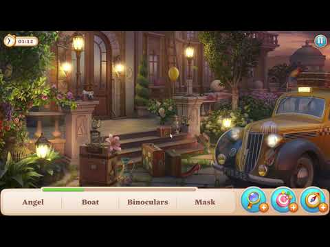 Manor Matters hidden items #38 Main entrance - failed in Boat, Mask, Angel, Jewelry box | gameplay