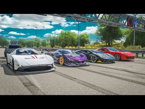 Forza Horizon 4 Drag Race! - Apollo IE VS 812 Superfast VS Centenario VS Aston Vulcan!!!