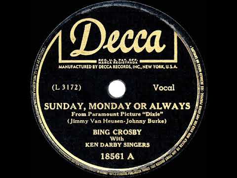 1943 HITS ARCHIVE: Sunday Monday Or Always - Bing Crosby (a cappella) (a #1 record)