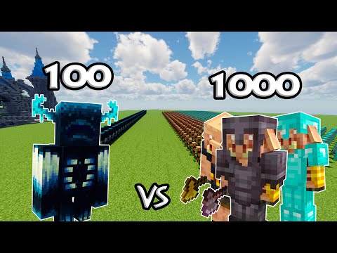 Mc Boss - 100 Wardens Vs 1000 Diamond Netherite Piglin Brute | Minecraft