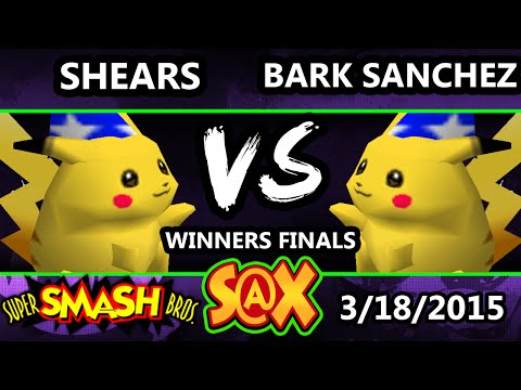 S@X - Shears (Pikachu) Vs. Bark Sanchez (Pika) SSB64 Winners Finals - SSB64 - Smash 64